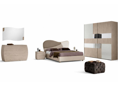Schlafzimmer Komplett Set Königliches Modern Bett Kleiderschrank Nachttisch 5tlg