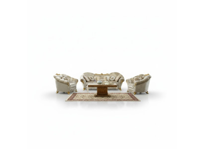 Wohnzimmer Stoff Couch Sofagarnitur Set 3+1+1 Sitzer Sofa Sitz Polster Italien