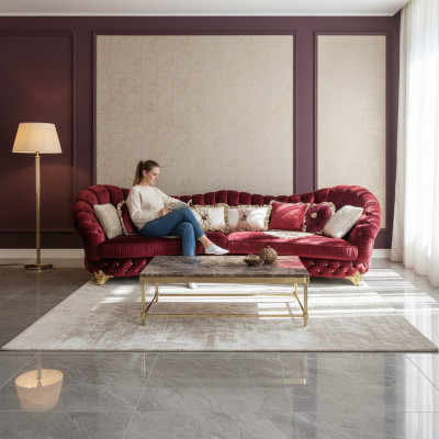 Eckcouch Polster Sofa Couchen Sitz Möbel Eckgarnitur Sofas Wohnlandschaft Runde