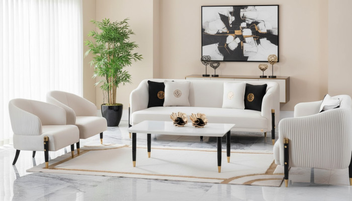 Garnitur Design Sofas Sofa Couch Samt Polster Sitz 3+3+1+1 Sitzer Sofagarnitur