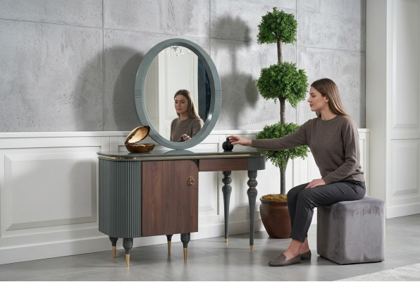 Schlafzimmer Möbel Designs 2tlg Schminktisch Kosmetiktisch Frisiertisch Spiegel