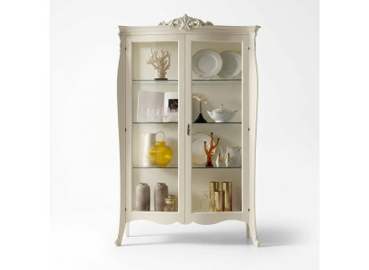 Vitrine Massiv Holz Möbel Glas Schrank Schränke Vitrinen Wohnzimmer Anrichte Neu