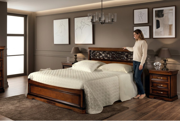 Bett 2x Nachttisch Schlafzimmer Set Tisch Betten Komplett Holz Set Barock 3tlg.