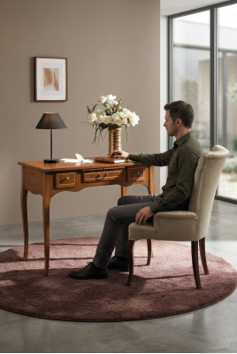 Büro Schreibtisch + Stuhl Komplettes Set Möbel Tische Luxus Italien Tisch 2tlg.