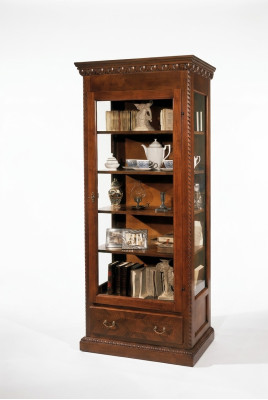 Möbel Massive Holz Vitrinen Glas Schrank Echtholz Anrichte Vitrine Wohnzimmer