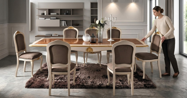 Barock Antik Stil Esstisch Tisch Echtes Holz Klassische Design Tische Italien