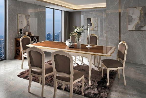 Barock Antik Stil Esstisch Tisch Echtes Holz Klassische Design Tische Italien
