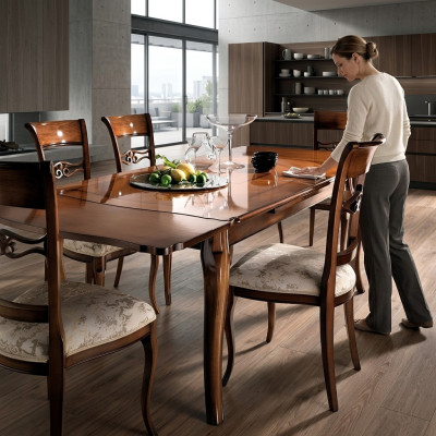 Moderner Tisch Esszimmer Schiebetisch Design Naturholz Esstisch Echtholz Möbel