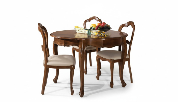 Esszimmer Set Stuhl Esstisch Garnitur rund Tische Stühle 4tlg Holztisch Echtholz