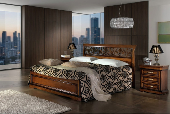 Luxus Bett Holz Schlafzimmer Set Betten 2x Nachttisch Konsole Beistelltisch 3tlg