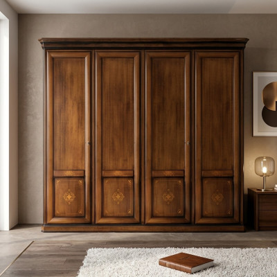 Luxus Schrank Kleiderschrank Italienische Möbel Schlafzimmer Echtholz Schränke
