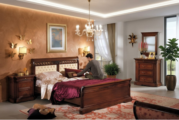 Bett Doppelbett Holzbett Möbel Massivholz Schlafzimmer Designbett Holz Betten