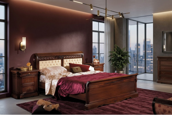 Bett Doppelbett Holzbett Möbel Massivholz Schlafzimmer Designbett Holz Betten