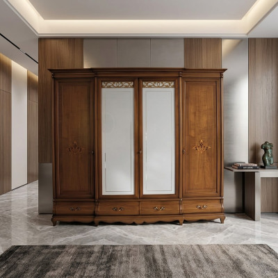 Kleiderschrank Set Holz Schrank Schlafzimmer Massivholz Möbel Italien Schränke