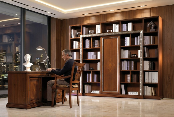 Büroschreibtisch Tisch Büro Sessel Schrank Set Büromöbel Schränke Italien Massiv
