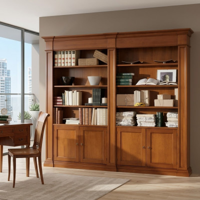 Regal Echtholz Aktenschrank Büro Schrank Regale Schränke Bücherschrank Massiv