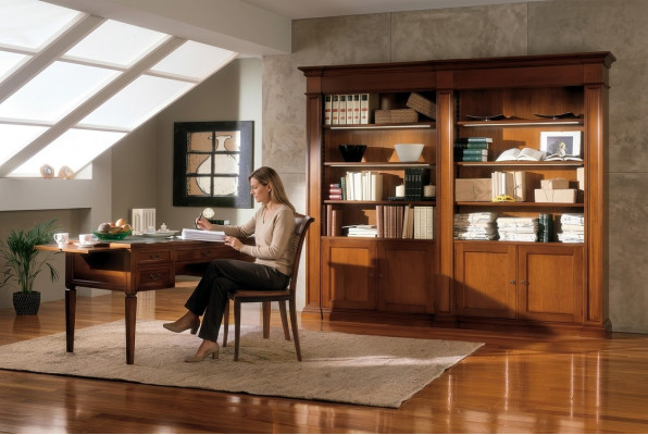 Büro Möbel Einrichtung Tisch Arbeitszimmer Bücherregal 2tlg. Set Italien