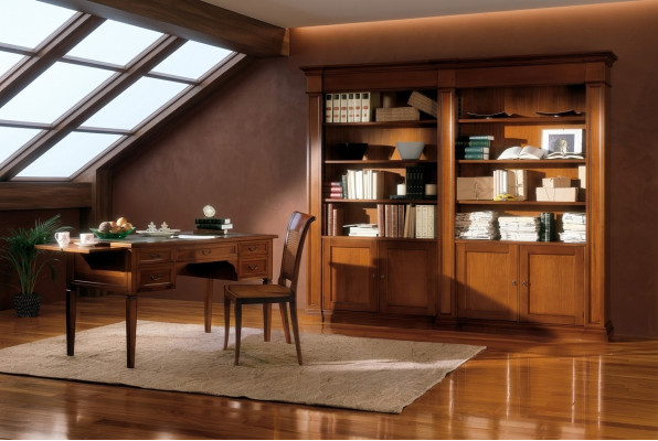 Büro Möbel Einrichtung Tisch Arbeitszimmer Bücherregal 2tlg. Set Italien