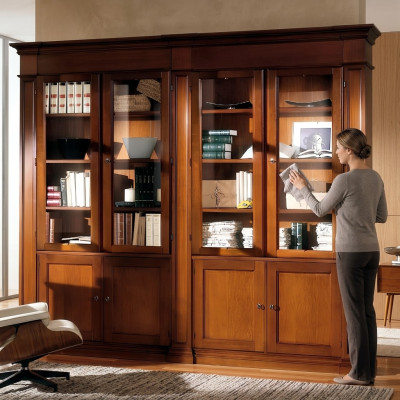 Wohnzimmer Schrank Regal Bücherregal Holz Büroschrank Schränke Vitrine Italien