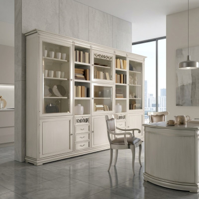 Arbeitszimmer Möbel Büro Bücherregal Holz Bücherregal mit Schubladen Design