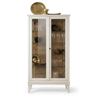 Retro Style Glas Esszimmerschrank Glastisch Schrank Vitrine Wohnzimmer Vitrinen