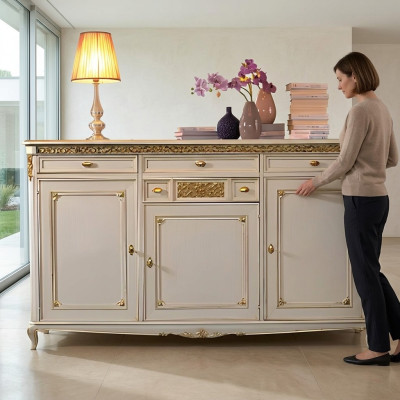 Kommode Anrichte Sideboard Sideboards Massiv Holz Schrank Möbel Kommoden Weiß