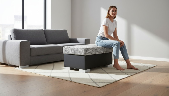 Hocker Pouf Sofa Polster Beistellhocker Fußhocker Ottomane Möbelhocker