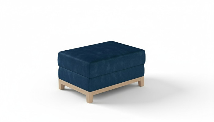 Design Polster Hocker Fußhocker Ottomane Sitz Chaise Gepolstert Pufa Blau