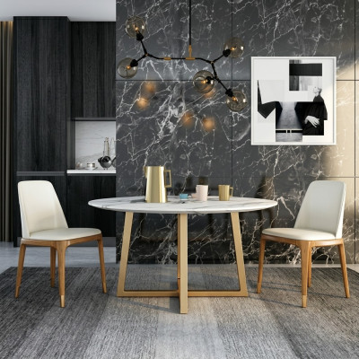 Design Ess Tisch Rund Metall Runde Tische Wohn Zimmer Luxus Gold