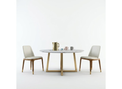 Design Ess Tisch Rund Metall Runde Tische Wohn Zimmer Luxus Gold
