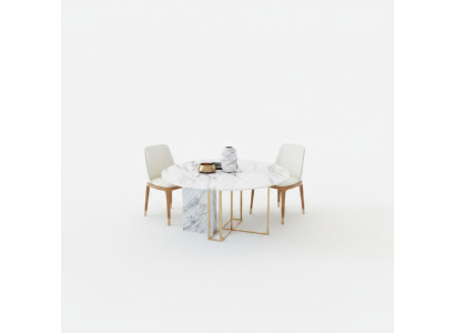 Design Esstisch Holz mit Edelstahl Elementen Deko Tische Esszimmer Möbel
