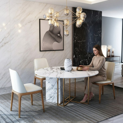 Esstisch Garnitur Stuhl Set 4 Stühle + Tisch Esstische Tische Esszimmer