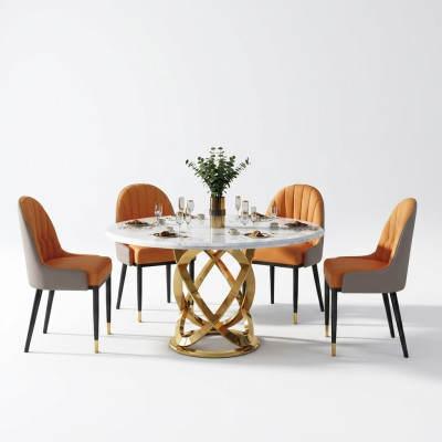 Hochwertige Wohnzimmer Rund Tische - Runde Designer Edelstahl Tisch