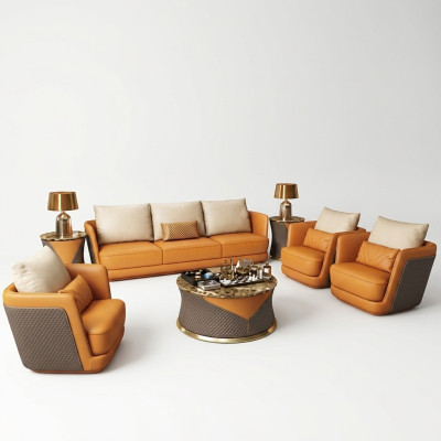 Edle Luxus Klasse Wohn Zimmer Set Garnitur Sofa Couch Polster 4tlg. Set