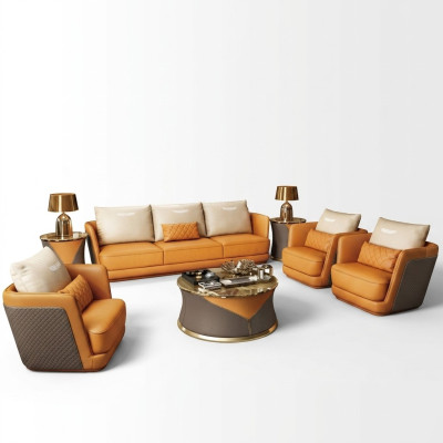 Edle Luxus Klasse Wohn Zimmer Set Garnitur Sofa Couch Polster 7tlg. Set