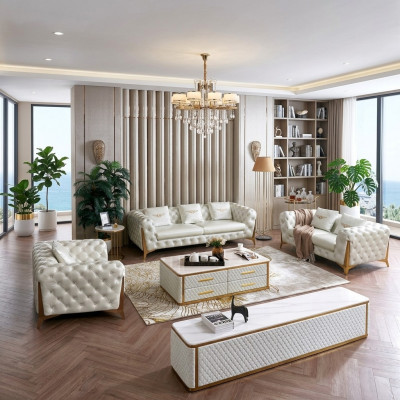 Italienische Luxus Möbel Wohnzimmer Sitz 3+2+1 Sofagarnitur Möbel Couch