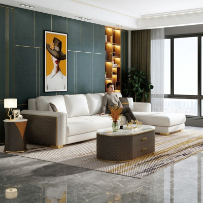 Ecksofa Polster Garnitur Wohnlandschaft L Form Dekor Designer Sofa Couch