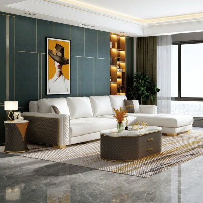 Ecksofa Polster Garnitur Wohnlandschaft L Form Dekor Designer Sofa Couch