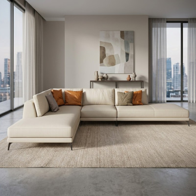 Ecksofa Polster Garnitur Wohnlandschaft Dekor L Form Designer Sofa Couch