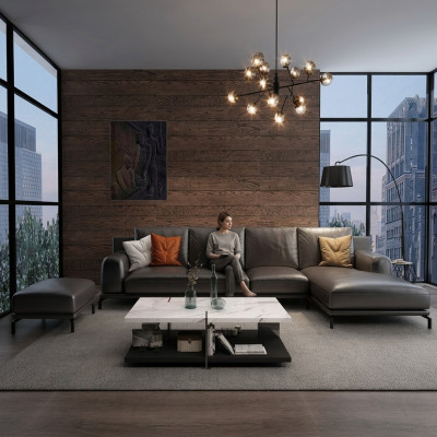 Garnitur Sofa Designer Couch Ecksofa mit Hocker Polster Wohnlandschaft