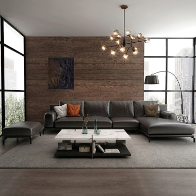 Garnitur Sofa Designer Couch Ecksofa mit Hocker Polster Wohnlandschaft