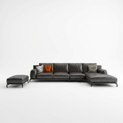 Garnitur Sofa Designer Couch Ecksofa mit Hocker Polster Wohnlandschaft