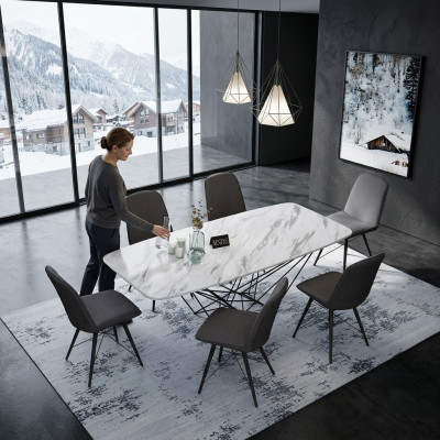 Design Tisch Esstisch Metall Tische Büro Konferenz Esszimmer Essbereich