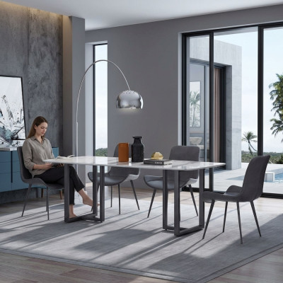 Design Esszimmer Gruppe Tisch + 4 Stühle Sitz Polster Deko Garnitur Tische