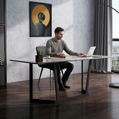 Italienische Stil Möbel Schreibtisch Edelstahl Designer Tische Luxus Tisch