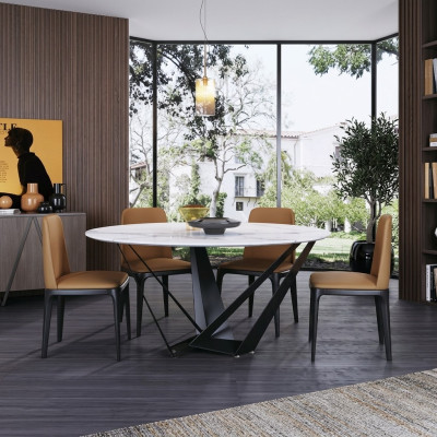 Design Rund Tisch 4x Sessel Stühle Ess Zimmer Polster Sitz Runde Tische
