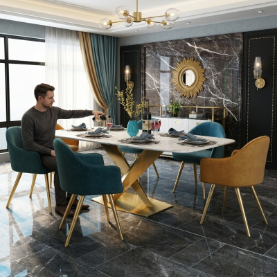 Esstisch Italienische Designer Möbel Büro Konferenz Luxus Tisch Metall
