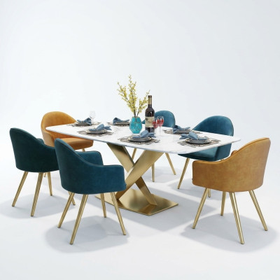 Esstisch Italienische Designer Möbel Büro Konferenz Luxus Tisch Metall