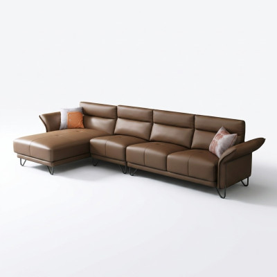 Moderne Wohnlandschaft Ecksofa Couch Polster Leder Sitz Ecke Garnitur