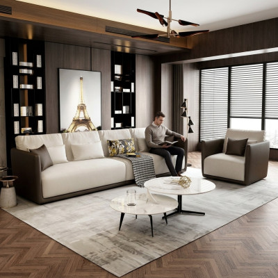 Komplett Set Sofagarnitur 4+1 Sitz Couch Tisch Design Wohnlandschaft